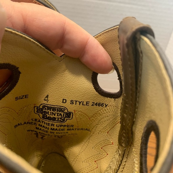 Smoky mountain boots, Tan Leather Western Boots Youth Size 4 - Picture 7 of 8